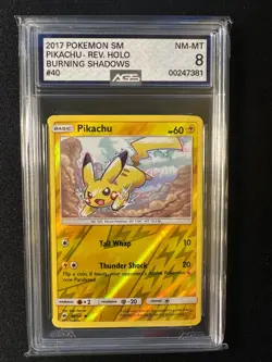 Pikachu Non-Holo Common #40 - AGS - 2017 Burning Shadows - Pokemon TCG - Image 1