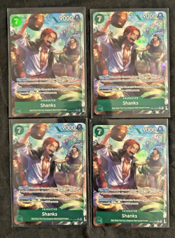One Piece CCG Shanks OP14-027 Alt Art R The Azure Sea's Seven English LOT 4X - Image 1