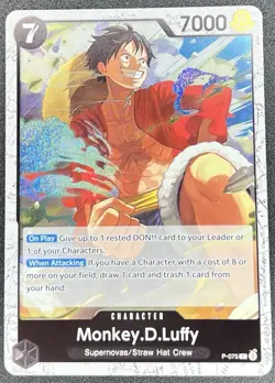 Monkey.D.Luffy P-075 Pirate Foil Promo One Piece TCG NM - Image 1
