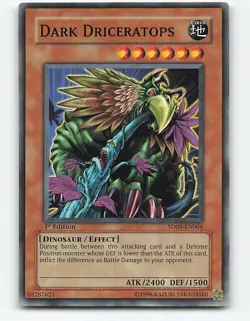 Dark Driceratops #SD09-EN006 1st edition Yugioh Card - Image 1