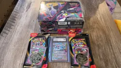 Pokemon Mixed 4 Piece Sealed Lot 8 booster Packs 5 Promo Cards 1 Slab - Image 1