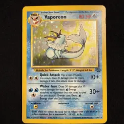 Pokemon TCG Vaporeon Holo Rare Card 12/64 Jungle 1999 - Image 1