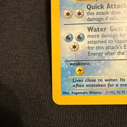 Pokemon TCG Vaporeon Holo Rare Card 12/64 Jungle 1999 - Image 5