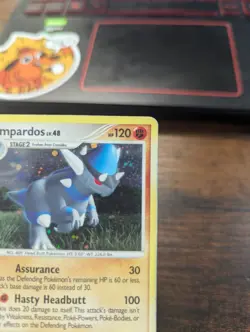 LP Rampardos 33/123 Mysterious Treasures Reverse Holo Pokemon Card LP - Image 2