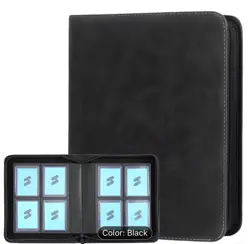 Black -Toploader Binder | Holds 112 Toploaders | 4 Pocket Top Loader Card Binder - Image 1