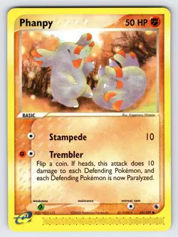 Phanpy 62/109 2003 EX Ruby & Sapphire Pokemon Card TCG e-Series Nintendo Nm/Vlp - Image 1