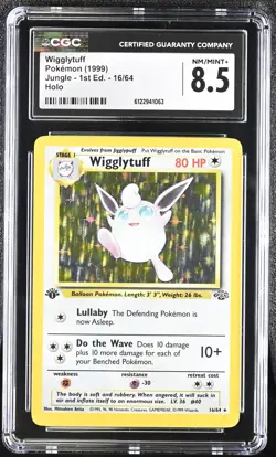 CGC 8.5 Wigglytuff 1999 Jungle 1st Edition 16/64 Holo Pokemon Card - Image 1