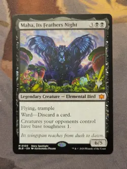 1x Maha, Its Feathers Night - Promo Pack: Bloomburrow Mythic MTG NM - Image 1