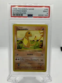 Pokemon TCG Charmander Base Set 46/102 Shadowless PSA 9 MINT! - Image 1