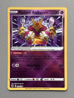Radiant Alakazam 059/195 Swsh12: Sword & Shield Silver Tempest Holo Pokemon TCG - Image 1
