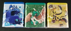 3 Factory Sealed Pokemon TCG 2022 Stacking Tins – Grass, Lightning & Water - Image 1