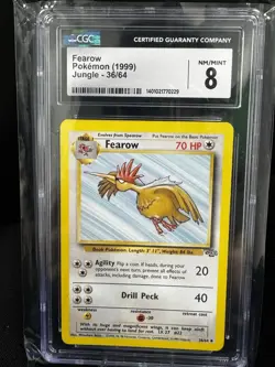 CGC 8 NM/MT 1999 POKEMON JUNGLE 36 FEAROW 1ST EDITION - Image 1