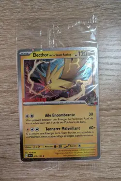 FRENCH Pokemon Team Rockets Electhor GameStop Promo - Sealed Zapdos Rare 070/182 - Image 1
