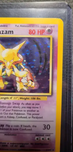 Pokemon Alakazam 1/102 Base Set Holo Rare 80 HP Stage 2 Ken Sugimori Eng - Image 3