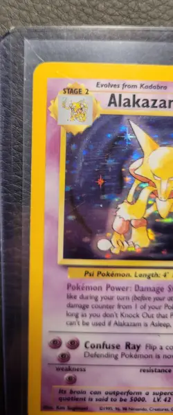 Pokemon Alakazam 1/102 Base Set Holo Rare 80 HP Stage 2 Ken Sugimori Eng - Image 4