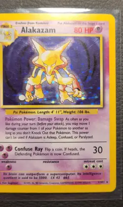 Pokemon Alakazam 1/102 Base Set Holo Rare 80 HP Stage 2 Ken Sugimori Eng - Image 5