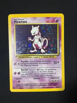 Mewtwo 10/102 Pokemon TCG 1999 Base Set Holo Unlimited Rare - Image 1