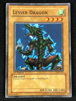YUGIOH LESSER DRAGON LOB-113 1ST NA PRINT COMMON (NM) - Image 1