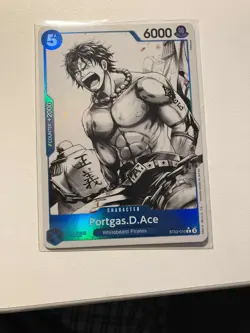 2025 One Piece St22 Eng Portgas D. Ace Black & White Alt Art CCG - Image 1