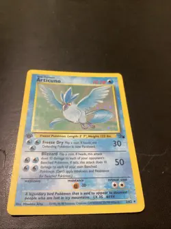 Pokemon TCG Articuno 1st Edition Holo Rare Card 2/62 Fossil - Image 1