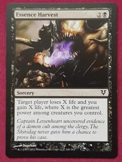Magic The Gathering AVACYN RESTORED ESSENCE HARVEST black card MTG - Image 1