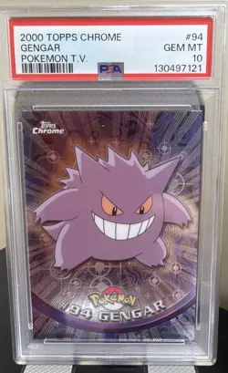GENGAR Pokemon Card - 2000 Topps Chrome - #94 - Pokemon T.V. - PSA 10 - Image 1