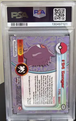 GENGAR Pokemon Card - 2000 Topps Chrome - #94 - Pokemon T.V. - PSA 10 - Image 2