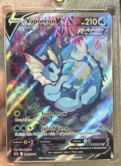 Pokemon Vaporeon V Rapid Strike Promo Holo SWSH181 Black Star 210 HP Card - Image 1