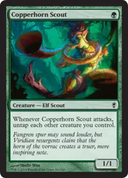 MTG Copperhorn Scout - Foil, Conspiracy, Moderately Played, English - Image 1
