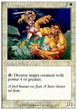 MTG Intrepid Hero, Seventh Edition, Heavily Played, English - Image 1