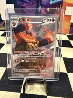Pokemon Emboar 098/086 SV White Flare Illustration Rare Holo Stage 2 180HP - Image 1