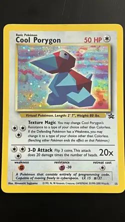 Cool Porygon 15/53 LP Swirl Wotc Black Star Promo Holo Pokemon TCG - Image 1