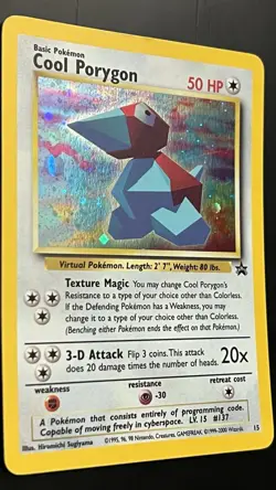 Cool Porygon 15/53 LP Swirl Wotc Black Star Promo Holo Pokemon TCG - Image 3