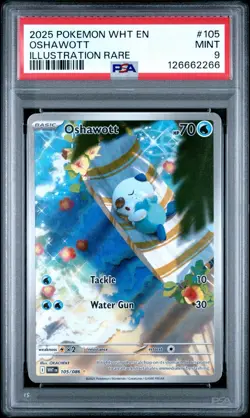 2025 Pokemon White Flare EN Oshawott #105 PSA 9 - Image 1