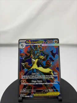 Pokemon TCG Holo Ultra Rare Full Art Mega Lucario EX 160/132 - Image 1
