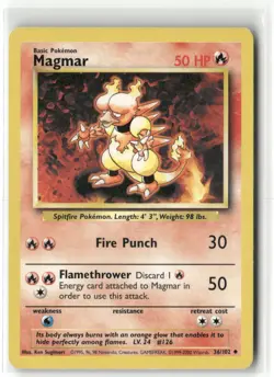 Pokemon Magmar 036/102 Normal Base Set Uncommon - Image 1