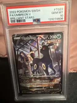 Pokemon Umbreon V Brilliant Stars Trainer Gallery Full Art #TG22 PSA 10 Gem Mint - Image 1