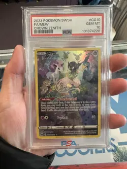 2023 POKEMON SWORD & SHIELD CROWN ZENITH #GG10 FULL ART/MEW PSA 10 - Image 1