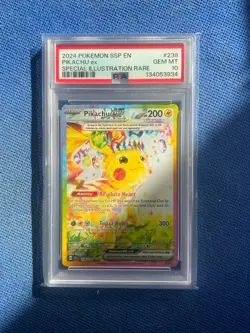 2024 POKEMON SSP EN-SURGING SPARKS SPECIAL ILLUSTRATION RARE PIKACHU EX PSA 10 - Image 1
