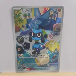 Riolu 215/198 Scarlet & Violet Base Set Illustration Rare Pokemon Card - Image 1