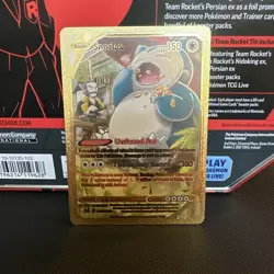 Pokemon Snorlax 150hp Gold Foil Fan Art Collector Card TCG - Image 1
