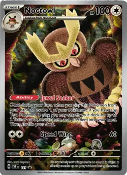 Pokemon TCG Noctowl Scarlet Violet Black Star Promo Holo Card 141 NM - Image 1
