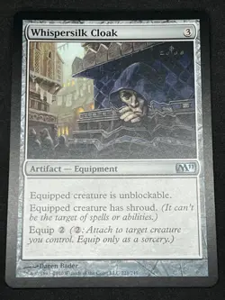 Magic the Gathering MTG Whispersilk Cloak Artifact Core Set 2011 Uncommon - Image 1