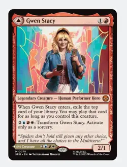 Gwen StacyGhost-Spider | MTG Marvel Legendary Hero Transform Exile Mythic | DS - Image 1