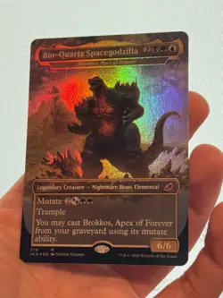 1X FOIL Bio-Quartz Spacegodzilla BORDERLESS NM MTG Magic Ikoria Godzilla EDH - Image 1