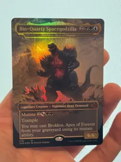 1X FOIL Bio-Quartz Spacegodzilla BORDERLESS NM MTG Magic Ikoria Godzilla EDH - Image 2