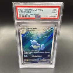 2023 Pokemon 151 TCG Mew En Wartortle 171/165 Illustration Rare PSA MINT 9 - Image 1