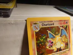 Pokemon TCG Charizard Base Set Holo Unlimited Rare Card 4/102 HP/Damaged - Image 3