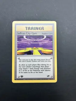 SAFFRON CITY GYM 122/132 UNCOMMON GYM CHALLENGE POKEMON NM 1st Edition - Image 1
