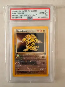 2003 Pokemon Best of Game Electabuzz Reverse Holo Promo #1 with Swirl - PSA 10⚡ - Image 1